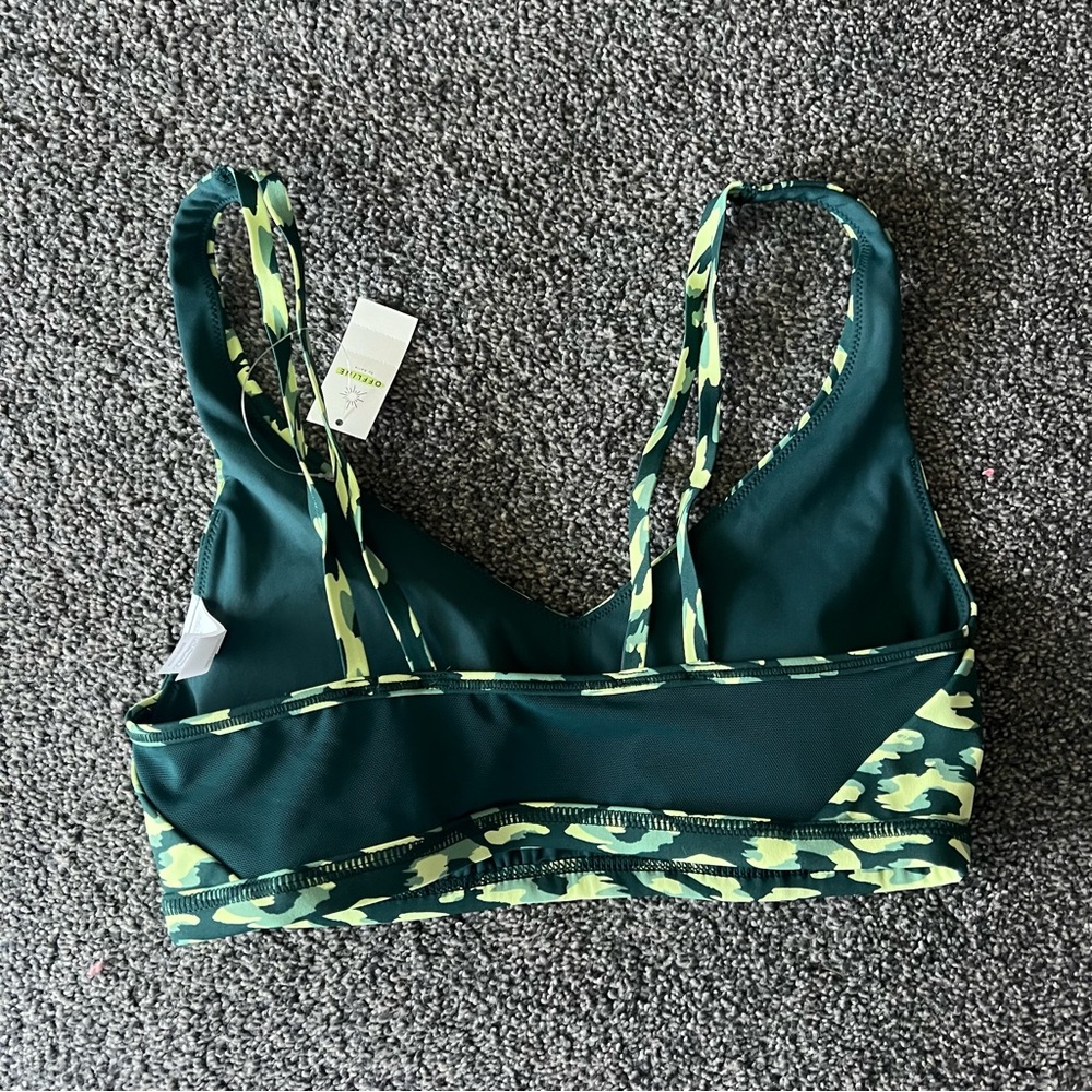 OFFLINE by Aerie Green Neon Leopard Sports Bra - Picture 2 of 6
